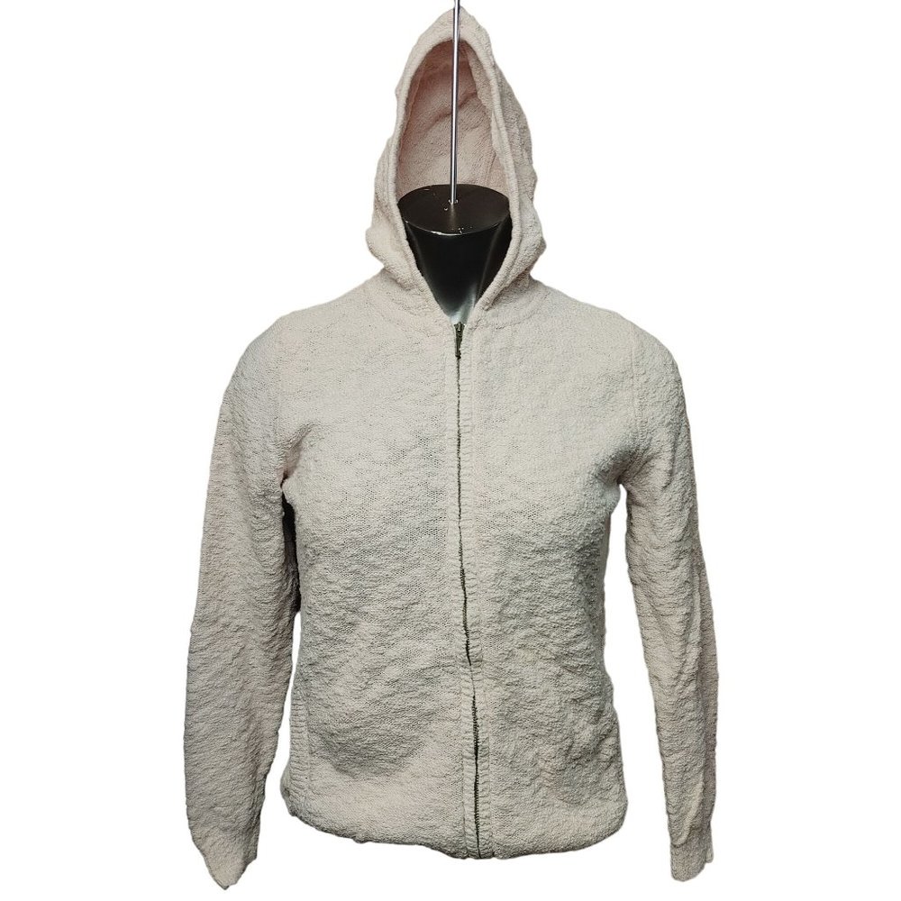 L.L Bean Women's Light Pastel Pink Wool Zip Up Hooded Sweater Medium